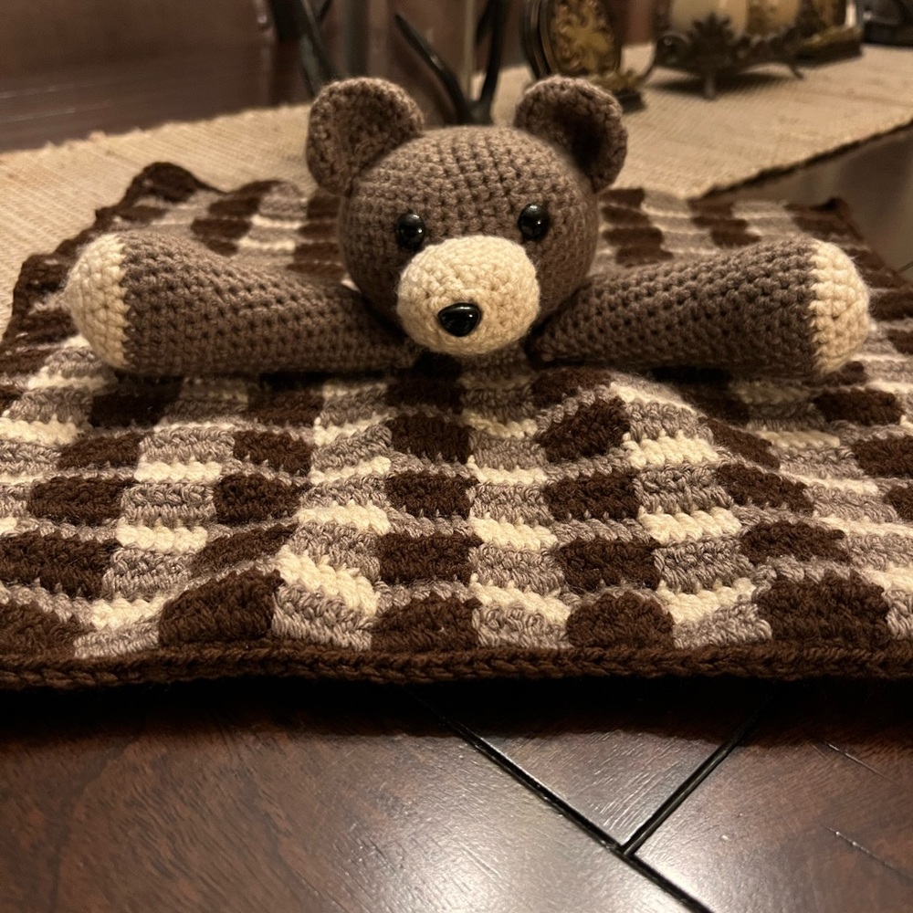 Crochet lovey 15” x 15” security pal